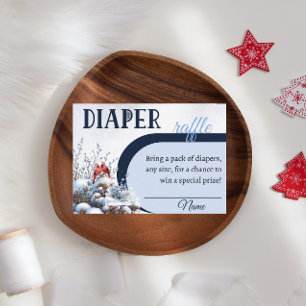Winter Bird Kardinaal Luier Raffle Baby shower Informatiekaartje