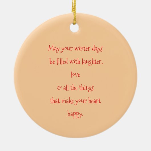 Winter Bird Keramisch Ornament (Achterkant)