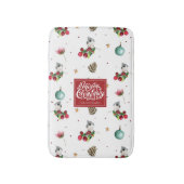 Winter Bird Kersttufted Titmouse Persoonlijk Badmat (Voorkant Verticaal)