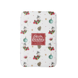 Winter Bird Kersttufted Titmouse Persoonlijk Badmat