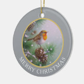 Winter Bird Let Natuur Sing Keramisch Ornament (Links)