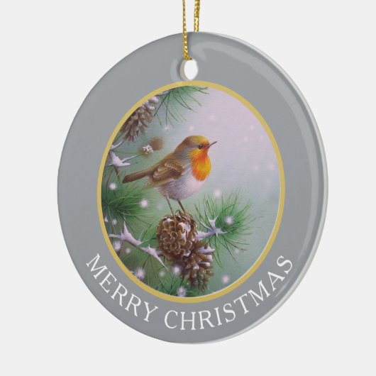  Winter Bird Let Natuur Sing Keramisch Ornament (Links)
