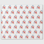 Winter Bird met Scarf Cadeaupapier (Vlak)