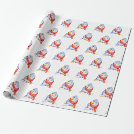 Winter Bird met Scarf Cadeaupapier