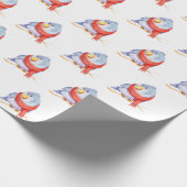 Winter Bird met Scarf Cadeaupapier (Hoek)