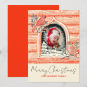 Winter Bird Natuur Scene Foto Kerst Feestdagenkaart (Voorkant / Achterkant)