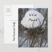 Winter Bird Nest Change of Address Announance Aankondigingskaart (Voorkant / Achterkant)