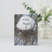 Winter Bird Nest Change of Address Announance Aankondigingskaart (Staand voorkant)