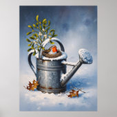 Winter Bird Nest Poster voor Decoupage Papier (Voorkant)