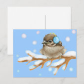 Winter Bird op sneeuwtak Briefkaart (Voorkant / Achterkant)