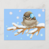 Winter Bird op sneeuwtak Briefkaart (Voorkant)