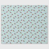 Winter Bird Pattern Cadeaupapier (Vlak)