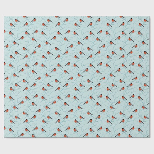 Winter Bird Pattern Cadeaupapier (Vlak)