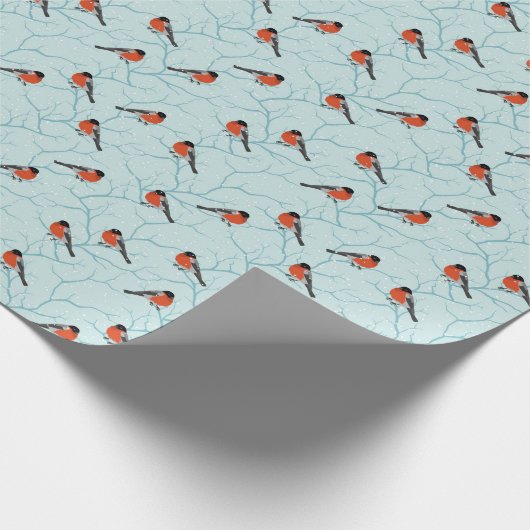 Winter Bird Pattern Cadeaupapier (Hoek)