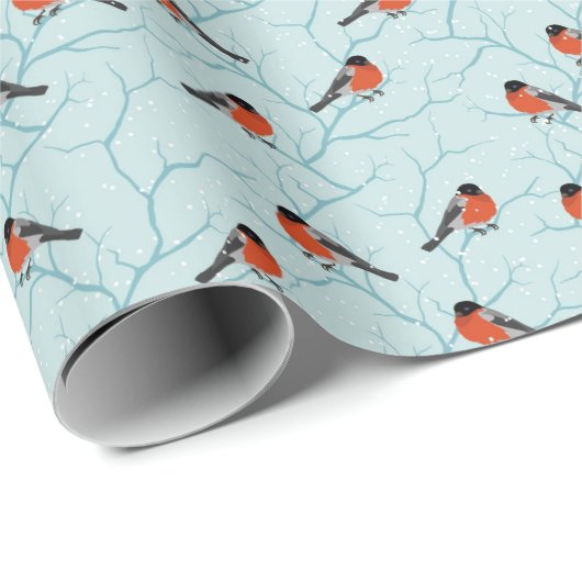Winter Bird Pattern Cadeaupapier (Rol Hoek)