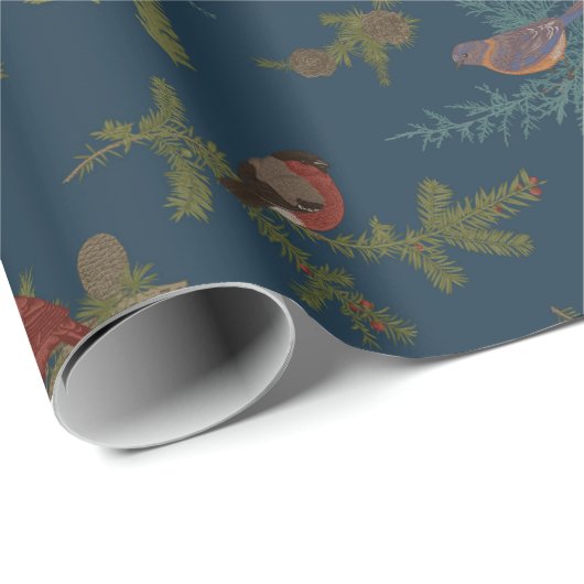 Winter Bird Pattern Gift Cadeaupapier (Rol Hoek)