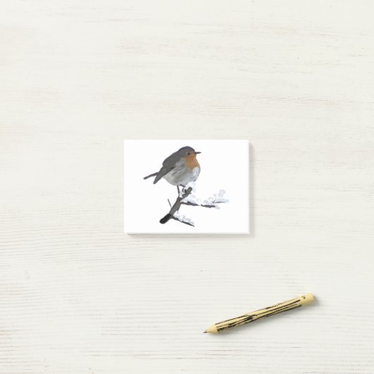 Winter Bird Post-it® Notes (Op bureau)