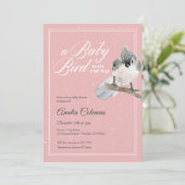 Winter Bird Snow Baby shower Kaart (Staand voorkant)