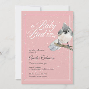 Winter Bird Snow Baby shower Kaart
