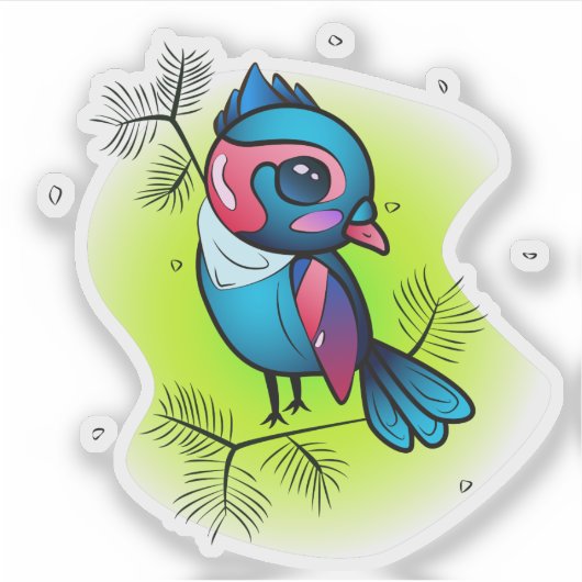 Winter Bird Sticker (Voorkant)