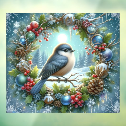 Winter Bird Window Cling Raamsticker (Vel 3)
