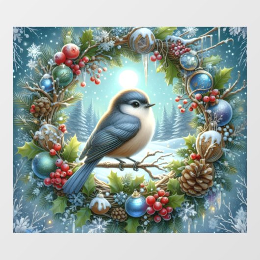 Winter Bird Window Cling Raamsticker (Vel)