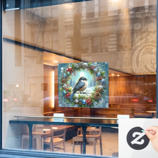 Winter Bird Window Cling Raamsticker (Cafe Raam)