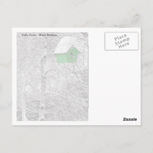 Winter Birdhouse Briefkaart (Achterkant)