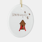 Winter Birdhouse Keramisch Ornament (Rechts)