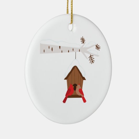 Winter Birdhouse Keramisch Ornament (Rechts)