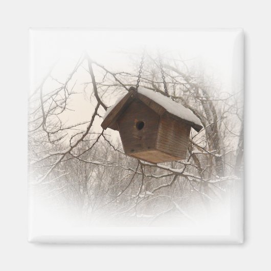 Winter Birdhouse Magneet (Voorkant)