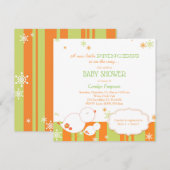 Winter Birds Baby Girl Baby shower Kaart (Voorkant / Achterkant)