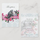 Winter Birds bruiloft receptie Informatiekaartje (Voorkant / Achterkant)