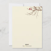 Winter Birds Family Holiday Card (maroon) Feestdagenkaart (Achterkant)