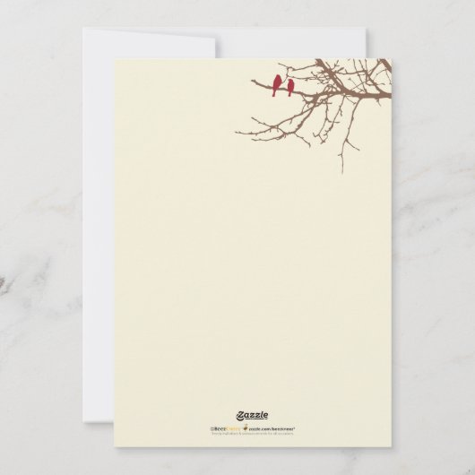 Winter Birds Family Holiday Card (maroon) Feestdagenkaart (Achterkant)