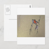 Winter Birds Gold Briefkaart (Voorkant / Achterkant)