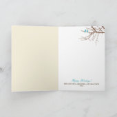 Winter Birds Holiday Kaart (turquoise) (Binnen)