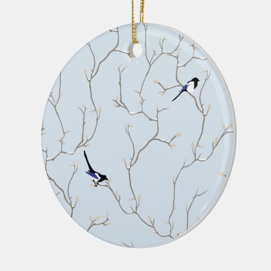 Winter BIrds Keramisch Ornament (Links)