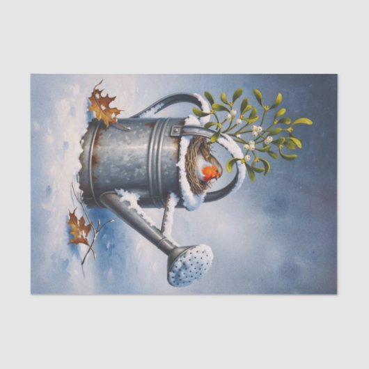 Winter Bird's Nest Decoupage Tissue Papier (Voorkant)