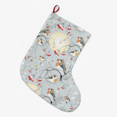 Winter Birds Pattern Grote Kerstsok (Voorkant (Hangend))