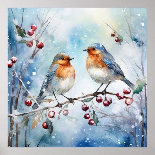 Winter Birds Poster (Voorkant)