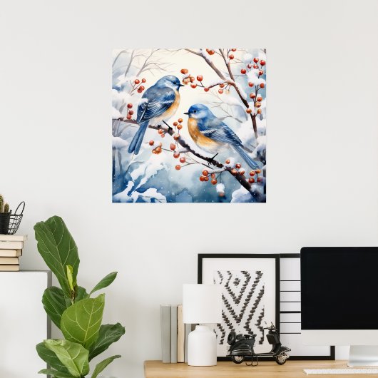 Winter Birds Poster (Thuiskantoor)
