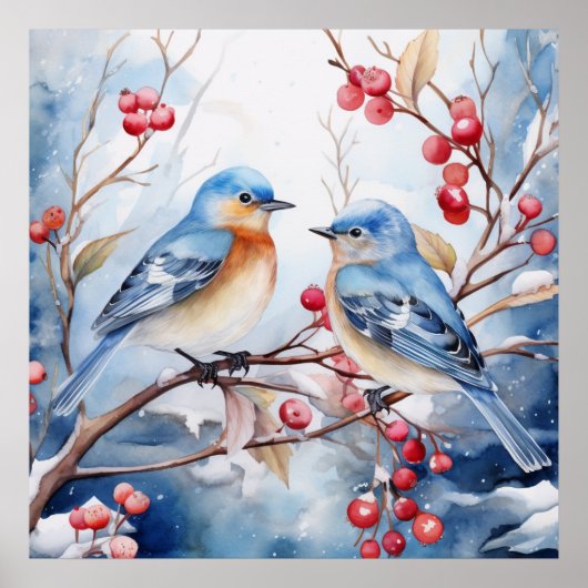 Winter Birds Poster (Voorkant)