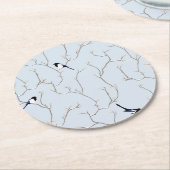 Winter BIrds Ronde Kartonnen Onderzetter (Gebogen)