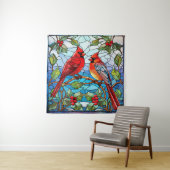 Winter Birds Tapestry Wandkleed (In situ)