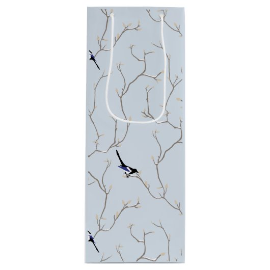 Winter Birds Wijn Cadeautas (Voorkant)