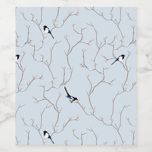 Winter BIrds Wijn Etiket (Enkel label)