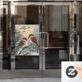 Winter Birds Window Cling Raamsticker (Kantoordeur)