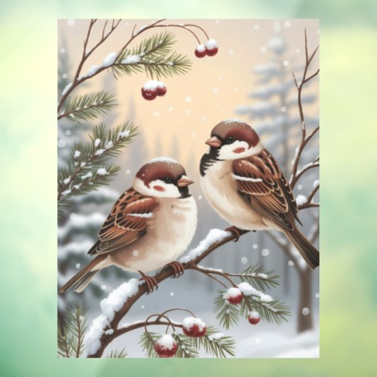 Winter Birds Window Cling Raamsticker (Vel 3)