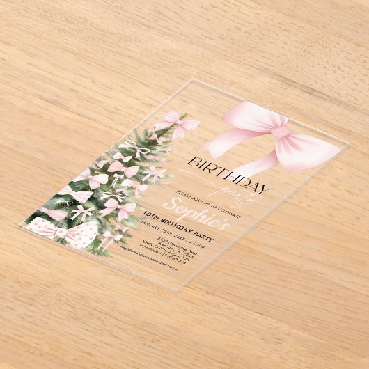 Winter Birthday Acryl Uitnodigingen (Laagn)